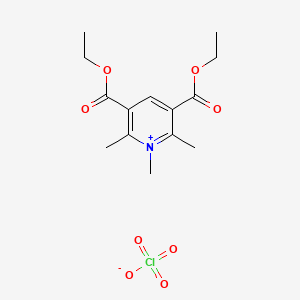 molecular formula C14H20ClNO8 B14616994 3,5-Bis(ethoxycarbonyl)-1,2,6-trimethylpyridin-1-ium perchlorate CAS No. 59348-51-5