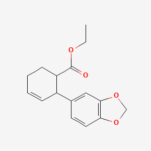 molecular formula C16H18O4 B14617023 Ethyl 2-(2H-1,3-benzodioxol-5-yl)cyclohex-3-ene-1-carboxylate CAS No. 58169-49-6