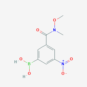 molecular formula C9H11BN2O6 B1461715 3-[甲氧基(甲基)氨基甲酰基]-5-硝基苯硼酸 CAS No. 871332-84-2