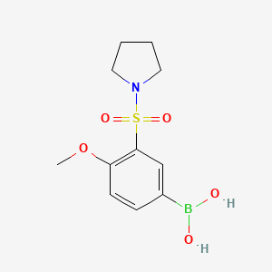 molecular formula C11H16BNO5S B1461720 (4-Methoxy-3-(pyrrolidin-1-ylsulfonyl)phenyl)boronic acid CAS No. 874219-52-0