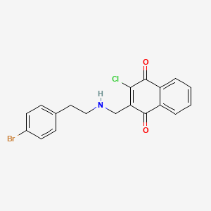 molecular formula C19H15BrClNO2 B14617276 2-({[2-(4-Bromophenyl)ethyl]amino}methyl)-3-chloronaphthalene-1,4-dione CAS No. 57558-94-8