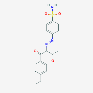 molecular formula C18H19N3O4S B14617305 4-{(E)-[1-(4-Ethylphenyl)-1,3-dioxobutan-2-yl]diazenyl}benzene-1-sulfonamide CAS No. 58279-34-8