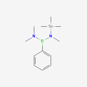 molecular formula C12H23BN2Sn B14617317 N,N,N'-Trimethyl-1-phenyl-N'-(trimethylstannyl)boranediamine CAS No. 60661-62-3