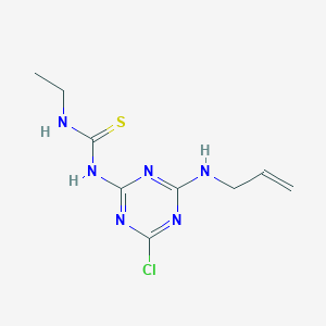 molecular formula C9H13ClN6S B14617333 N-{4-Chloro-6-[(prop-2-en-1-yl)amino]-1,3,5-triazin-2-yl}-N'-ethylthiourea CAS No. 56922-00-0