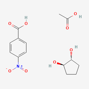 acetic acid;(1R,2R)-cyclopentane-1,2-diol;4-nitrobenzoic acid