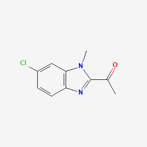 molecular formula C10H9ClN2O B1461745 1-(6-chloro-1-methyl-1H-1,3-benzodiazol-2-yl)ethan-1-one CAS No. 1145670-42-3