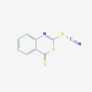 molecular formula C9H4N2S3 B14617463 4-Sulfanylidene-4H-3,1-benzothiazin-2-yl thiocyanate CAS No. 57389-70-5