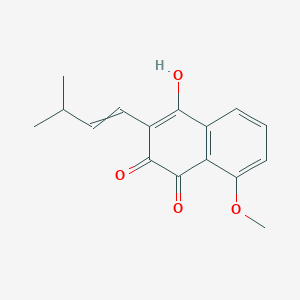 molecular formula C16H16O4 B14617594 4-Hydroxy-8-methoxy-3-(3-methylbut-1-en-1-yl)naphthalene-1,2-dione CAS No. 58785-61-8