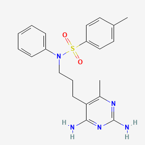 molecular formula C21H25N5O2S B14617622 N-[3-(2,4-Diamino-6-methyl-pyrimidin-5-YL)propyl]-4-methyl-N-phenyl-benzenesulfonamide CAS No. 57278-41-8