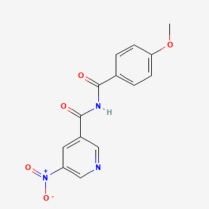 molecular formula C14H11N3O5 B14617725 N-(4-Methoxybenzoyl)-5-nitropyridine-3-carboxamide CAS No. 59290-43-6