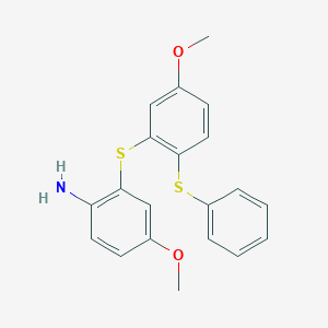 molecular formula C20H19NO2S2 B14617766 4-Methoxy-2-{[5-methoxy-2-(phenylsulfanyl)phenyl]sulfanyl}aniline CAS No. 60719-03-1