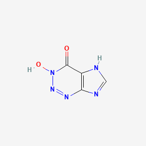 molecular formula C4H3N5O2 B14617807 4H-Imidazo[4,5-d]-1,2,3-triazin-4-one, 3,5-dihydro-3-hydroxy- CAS No. 58413-40-4