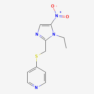 4-{[(1-Ethyl-5-nitro-1H-imidazol-2-yl)methyl]sulfanyl}pyridine