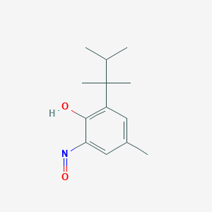 molecular formula C13H19NO2 B14617900 Phenol, 4-methyl-2-nitroso-6-(1,1,2-trimethylpropyl)- CAS No. 59919-26-5