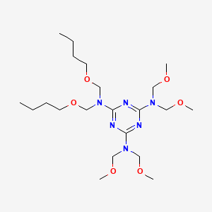 molecular formula C21H42N6O6 B14617925 N~2~,N~2~-Bis(butoxymethyl)-N~4~,N~4~,N~6~,N~6~-tetrakis(methoxymethyl)-1,3,5-triazine-2,4,6-triamine CAS No. 58271-19-5