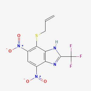 4,6-Dinitro-7-[(prop-2-en-1-yl)sulfanyl]-2-(trifluoromethyl)-1H-benzimidazole