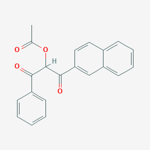 molecular formula C21H16O4 B14618001 1-(Naphthalen-2-yl)-1,3-dioxo-3-phenylpropan-2-yl acetate CAS No. 60615-35-2