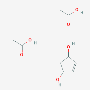 molecular formula C9H16O6 B14618130 Acetic acid;cyclopent-4-ene-1,3-diol CAS No. 60389-71-1