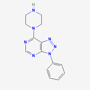 molecular formula C14H15N7 B1461814 3-phenyl-7-piperazin-1-yl-3H-[1,2,3]triazolo[4,5-d]pyrimidine CAS No. 941867-98-7