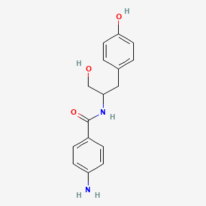 molecular formula C16H18N2O3 B14618141 4-Amino-N-[1-hydroxy-3-(4-hydroxyphenyl)propan-2-yl]benzamide CAS No. 60142-66-7