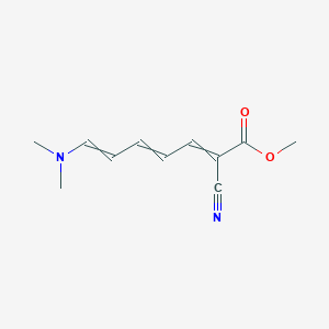 molecular formula C11H14N2O2 B14618187 2,4,6-Heptatrienoic acid, 2-cyano-7-(dimethylamino)-, methyl ester CAS No. 58064-21-4