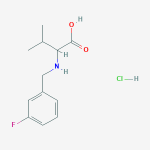 molecular formula C12H17ClFNO2 B1461820 2-{[(3-Fluorophenyl)methyl]amino}-3-methylbutanoic acid hydrochloride CAS No. 1396964-92-3