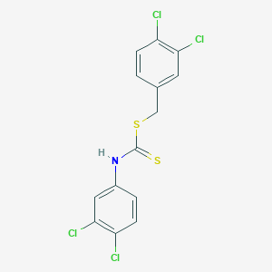 molecular formula C14H9Cl4NS2 B14618221 (3,4-Dichlorophenyl)methyl (3,4-dichlorophenyl)carbamodithioate CAS No. 58045-17-3