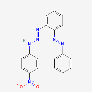 molecular formula C18H14N6O2 B14618226 (1E)-3-(4-Nitrophenyl)-1-{2-[(E)-phenyldiazenyl]phenyl}triaz-1-ene CAS No. 60999-15-7