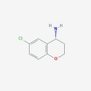 molecular formula C9H10ClNO B1461832 (4R)-6-Chlorochromane-4-ylamine CAS No. 1018978-86-3