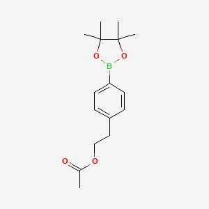 molecular formula C16H23BO4 B1461837 2-[4-(Tetramethyl-1,3,2-dioxaborolan-2-yl)phenyl]ethyl acetate CAS No. 2098588-47-5