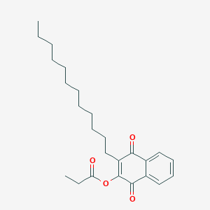 molecular formula C25H34O4 B14618415 3-Dodecyl-1,4-dioxo-1,4-dihydronaphthalen-2-yl propanoate CAS No. 57960-14-2