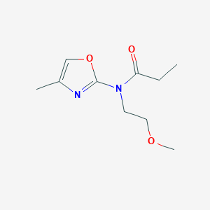 molecular formula C10H16N2O3 B14618449 N-(2-Methoxyethyl)-N-(4-methyl-1,3-oxazol-2-yl)propanamide CAS No. 57068-09-4