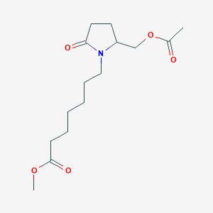 molecular formula C15H25NO5 B14618457 Methyl 7-{2-[(acetyloxy)methyl]-5-oxopyrrolidin-1-YL}heptanoate CAS No. 60216-42-4