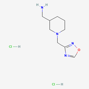 molecular formula C9H18Cl2N4O B1461855 [1-(1,2,4-Oxadiazol-3-ylmethyl)piperidin-3-yl]methanamine dihydrochloride CAS No. 1803566-58-6