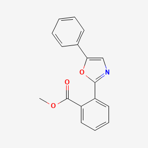 molecular formula C17H13NO3 B14618556 Methyl 2-(5-phenyl-1,3-oxazol-2-yl)benzoate CAS No. 56894-66-7