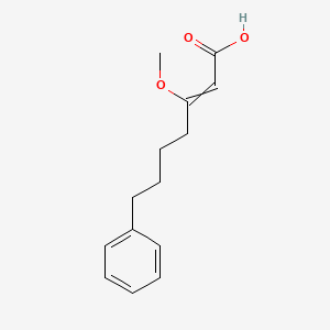 molecular formula C14H18O3 B14618575 3-Methoxy-7-phenylhept-2-enoic acid CAS No. 60427-87-4