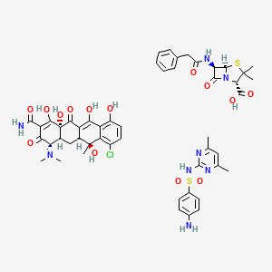 molecular formula C50H55ClN8O14S2 B14618620 Aureomix CAS No. 60281-90-5