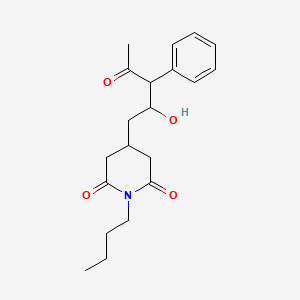 molecular formula C20H27NO4 B14618645 1-Butyl-4-(2-hydroxy-4-oxo-3-phenylpentyl)piperidine-2,6-dione CAS No. 60890-76-8