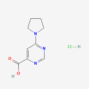 molecular formula C9H12ClN3O2 B1461868 6-(吡咯烷-1-基)嘧啶-4-羧酸盐酸盐 CAS No. 1803608-88-9