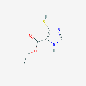 molecular formula C6H8N2O2S B14618723 ethyl 5-mercapto-1H-imidazole-4-carboxylate CAS No. 58413-34-6