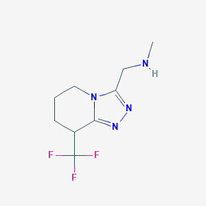 molecular formula C9H13F3N4 B1461874 N-methyl-1-(8-(trifluoromethyl)-5,6,7,8-tetrahydro-[1,2,4]triazolo[4,3-a]pyridin-3-yl)methanamine CAS No. 2092033-44-6