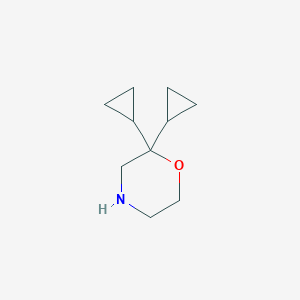 molecular formula C10H17NO B1461875 2,2-Dicyclopropylmorpholine CAS No. 1864222-83-2