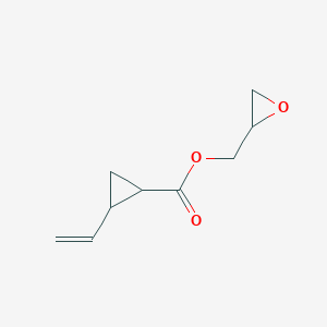 molecular formula C9H12O3 B14618781 Cyclopropanecarboxylic acid, 2-ethenyl-, oxiranylmethyl ester CAS No. 59718-49-9