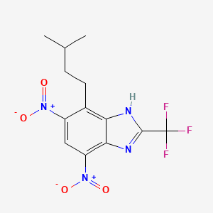 4-(3-Methylbutyl)-5,7-dinitro-2-(trifluoromethyl)-1H-benzimidazole