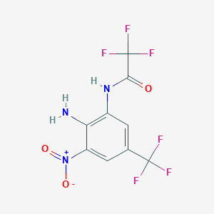 molecular formula C9H5F6N3O3 B14618882 N-[2-Amino-3-nitro-5-(trifluoromethyl)phenyl]-2,2,2-trifluoroacetamide CAS No. 57421-02-0