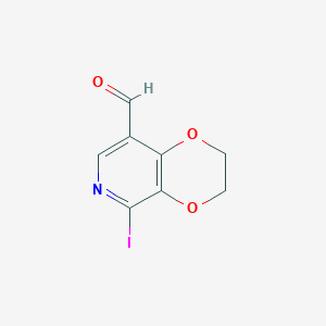 molecular formula C8H6INO3 B1461891 5-Iodo-2,3-dihydro-[1,4]dioxino-[2,3-c]pyridine-8-carbaldehyde CAS No. 1823955-13-0
