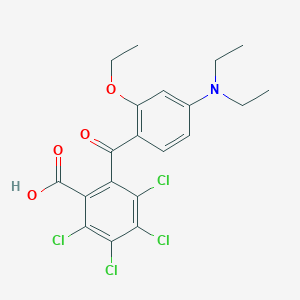 molecular formula C20H19Cl4NO4 B14618955 2,3,4,5-Tetrachloro-6-[4-(diethylamino)-2-ethoxybenzoyl]benzoic acid CAS No. 59428-40-9