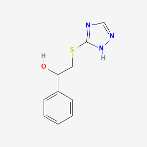 molecular formula C10H11N3OS B1461901 1-phenyl-2-(1H-1,2,4-triazol-5-ylsulfanyl)ethan-1-ol CAS No. 353286-55-2