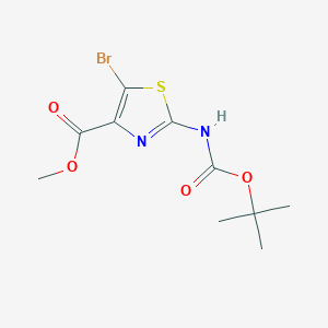 B1461902 Methyl 5-bromo-2-((tert-butoxycarbonyl)amino)thiazole-4-carboxylate CAS No. 914349-71-6