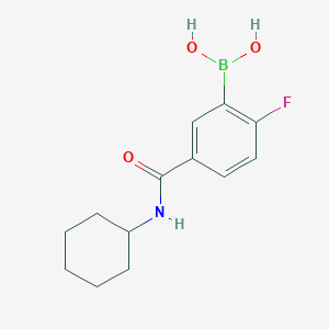 molecular formula C13H17BFNO3 B1461903 (5-(Cyclohexylcarbamoyl)-2-fluorophenyl)boronic acid CAS No. 874289-44-8